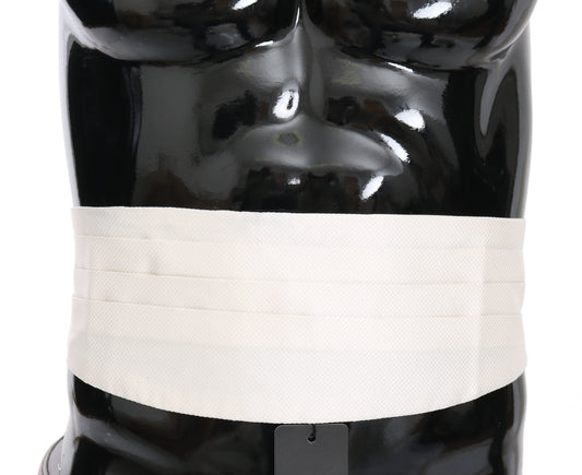 Weißer Herren Taillengürtel 100% Seide Kummerbund