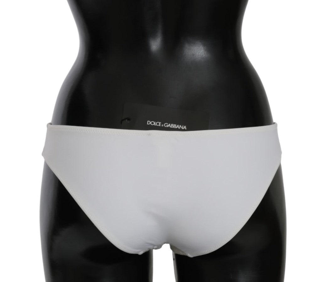 Weißer Spitzen-Badeanzug Unterteil Bikini Beachwear