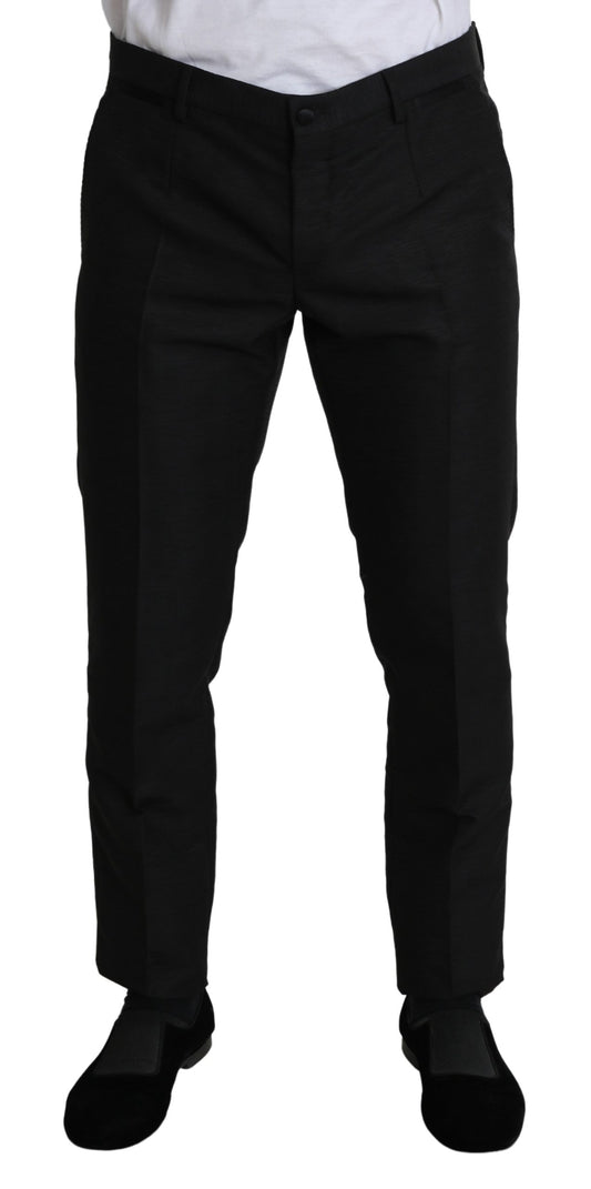 Schwarze Skinny Formal Hosen aus Wolle