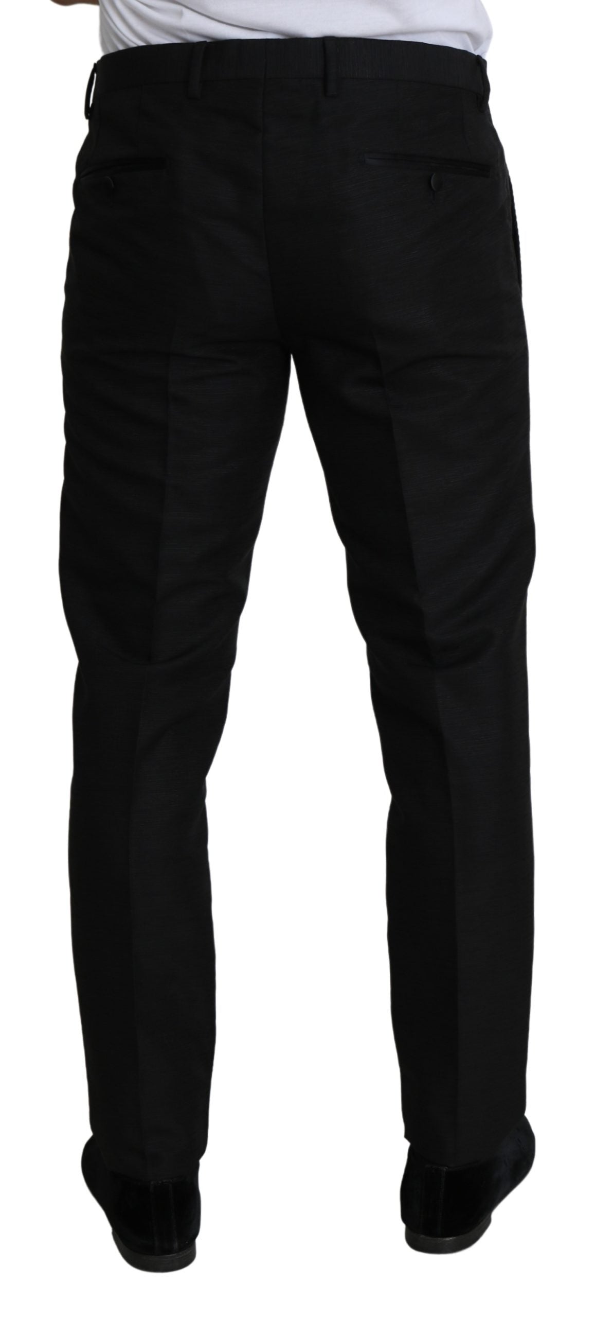 Schwarze Skinny Formal Hosen aus Wolle