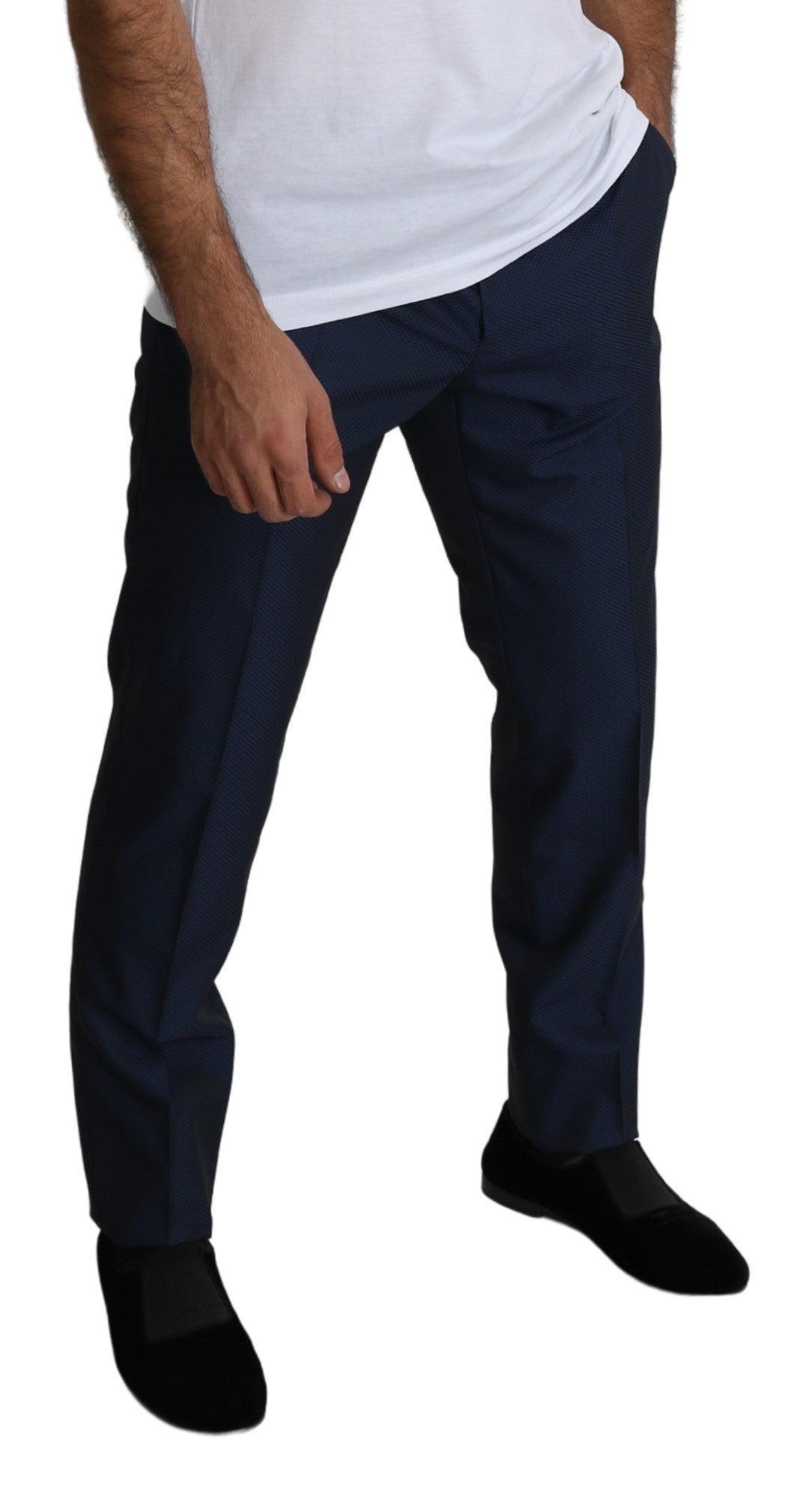 Dunkelblaue Skinny-Hose aus Polyester