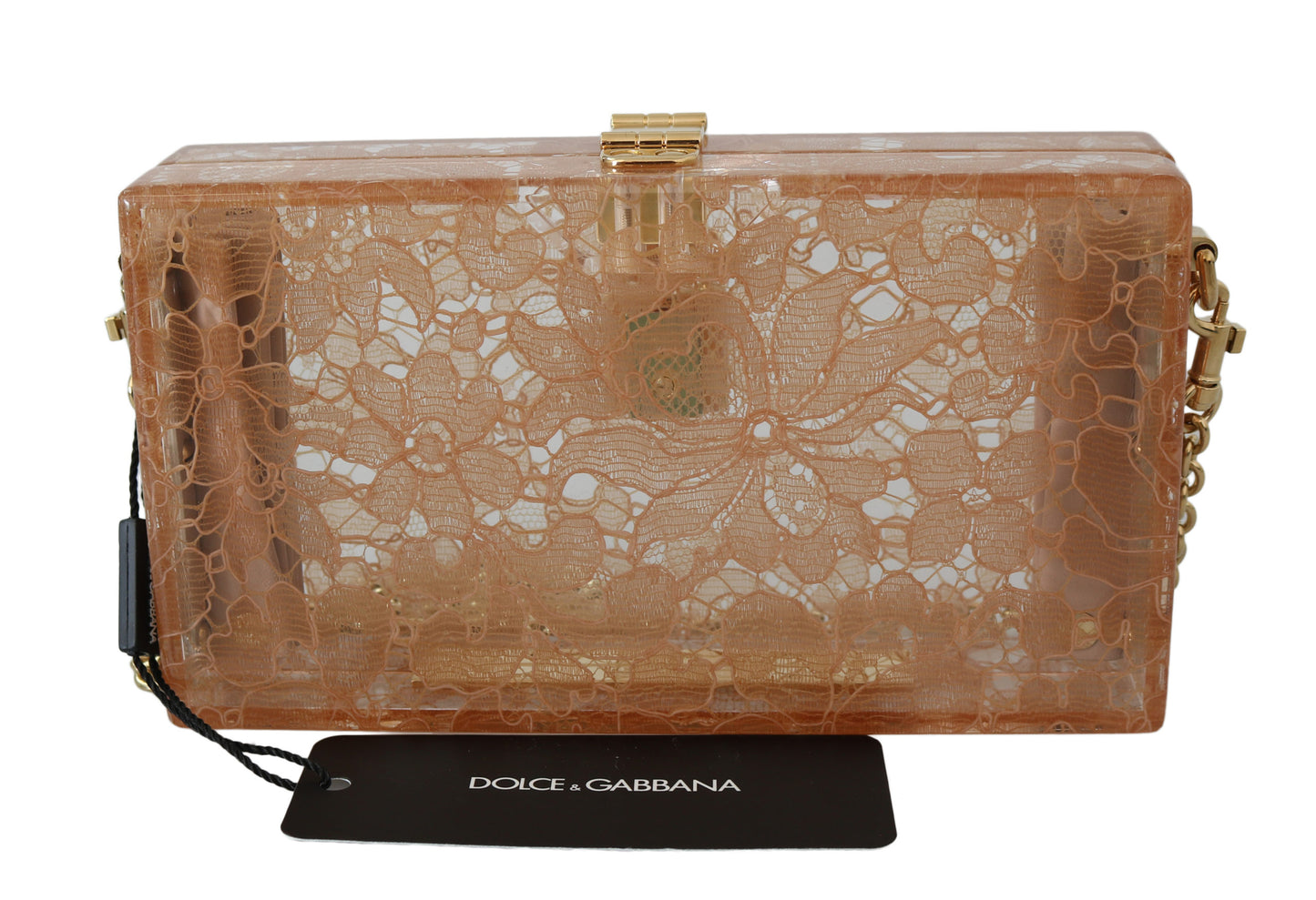 Beige Plexiglas Taormina Spitze Clutch Borse Tasche BOX