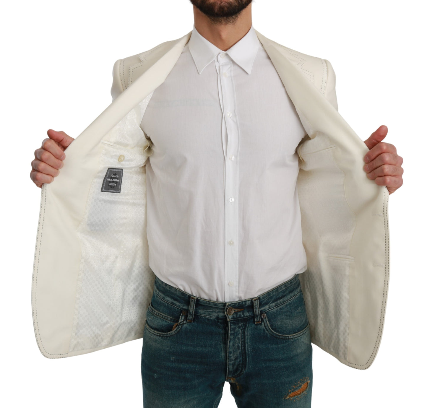 SICILIA Cremefarbener einreihiger formeller Blazer