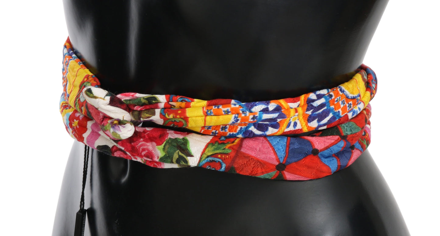 Seide Baumwolle Carretto Rosenmuster Wickelgürtel