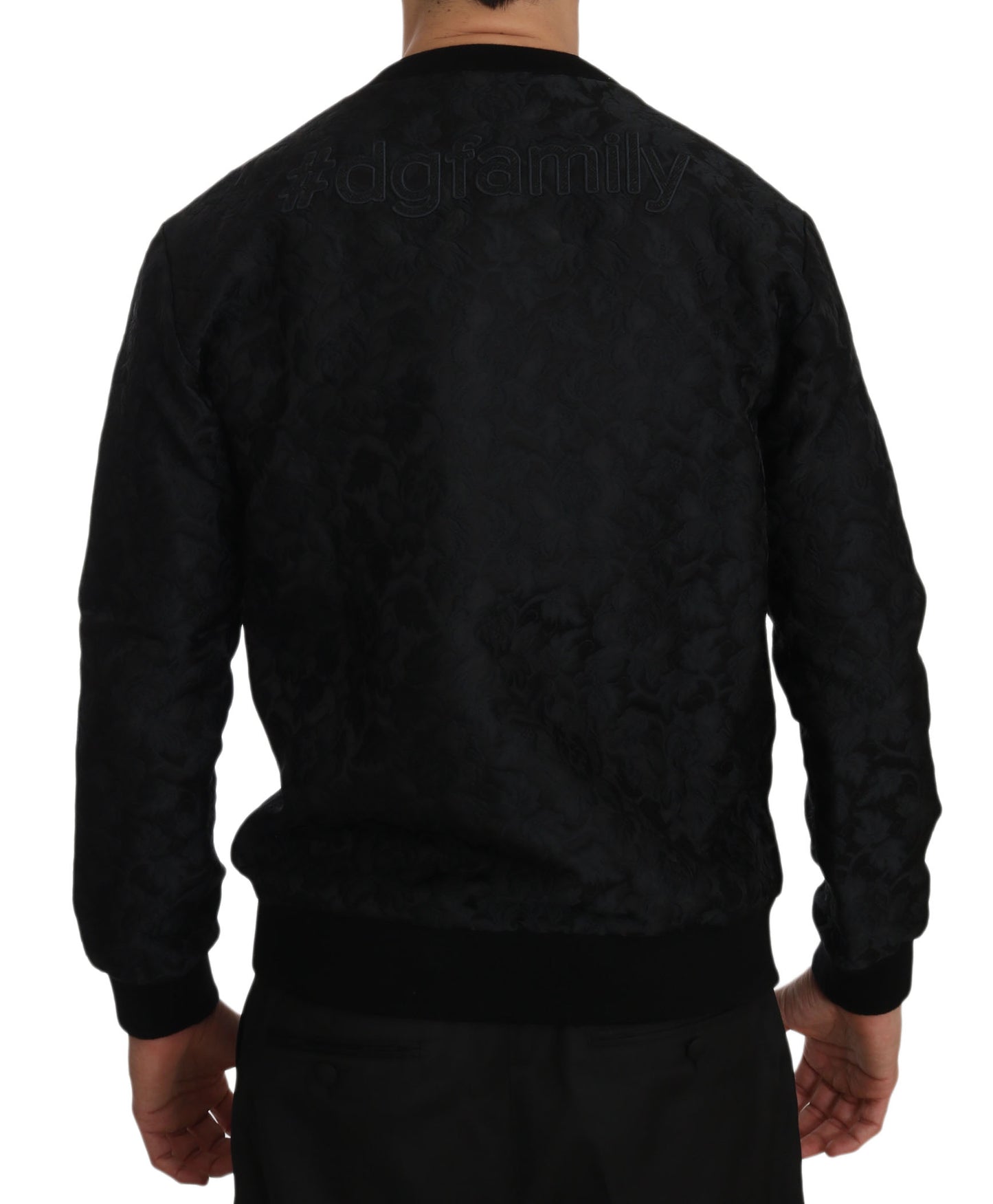 Schwarzer Pullover mit Cowboy-Stickerei aus Brokat