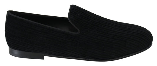 Schwarzer Samt Flats Männer Hausschuhe Loafers Schuhe