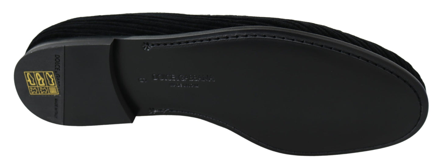 Schwarzer Samt Flats Männer Hausschuhe Loafers Schuhe