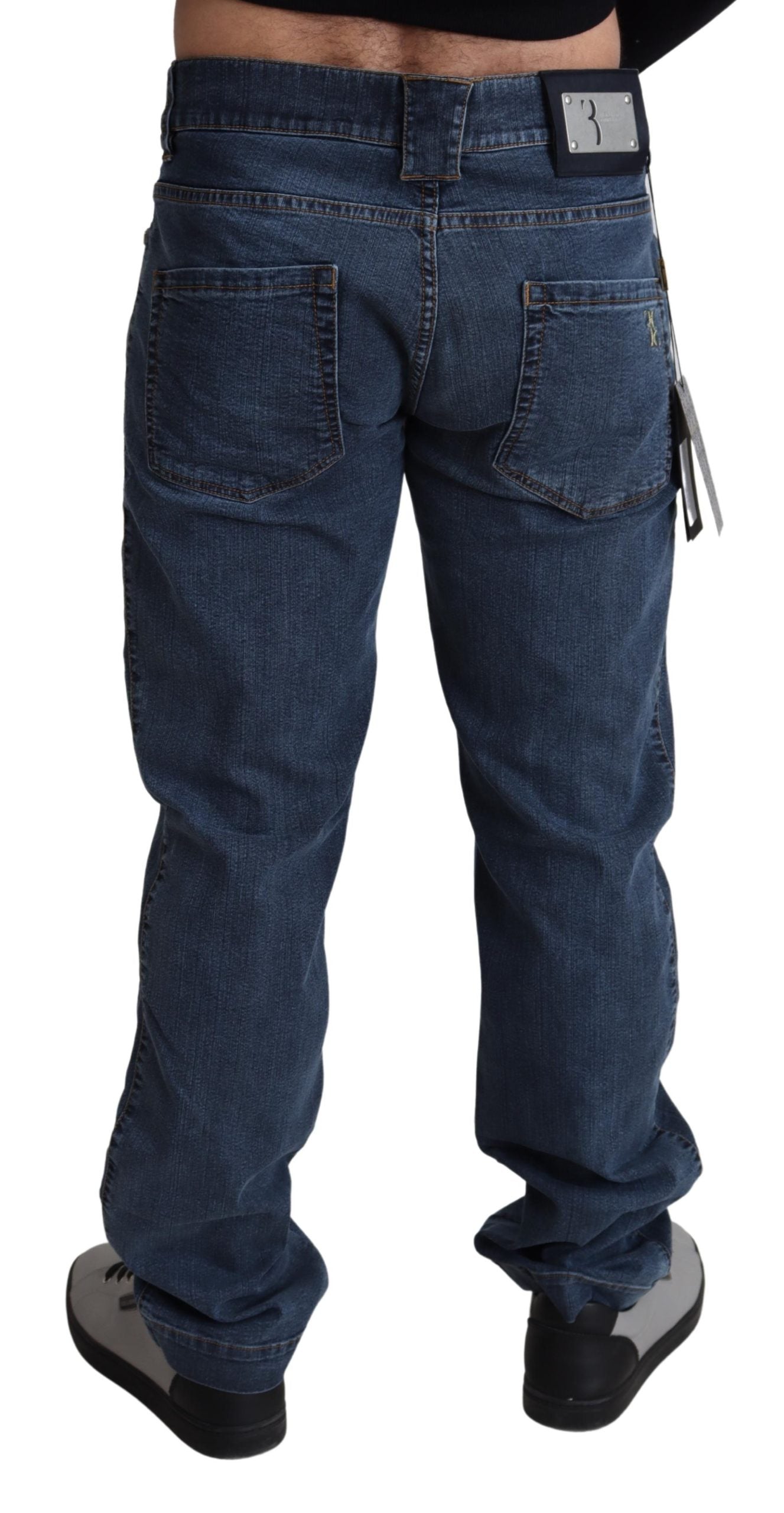 Blaue Formal Fit Denim-Jeans aus Baumwolle