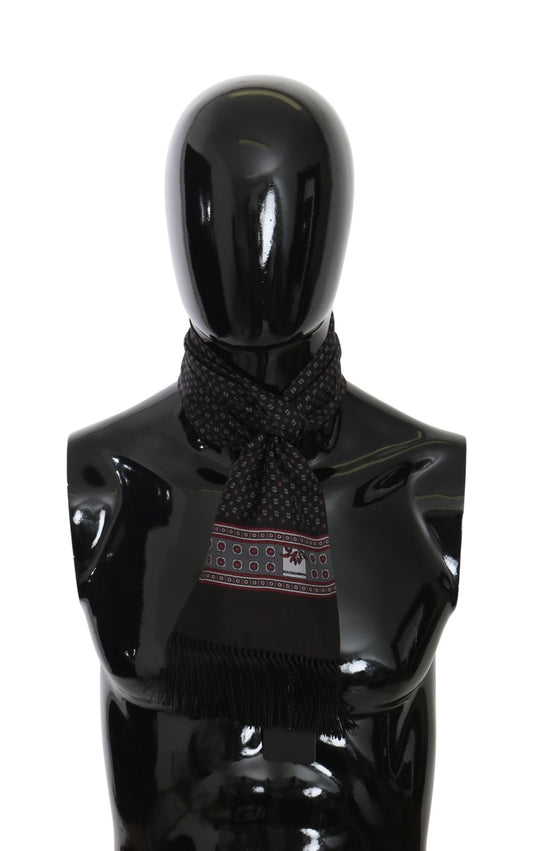 Brauner Barock Fransen Wickelschal Seidenschal