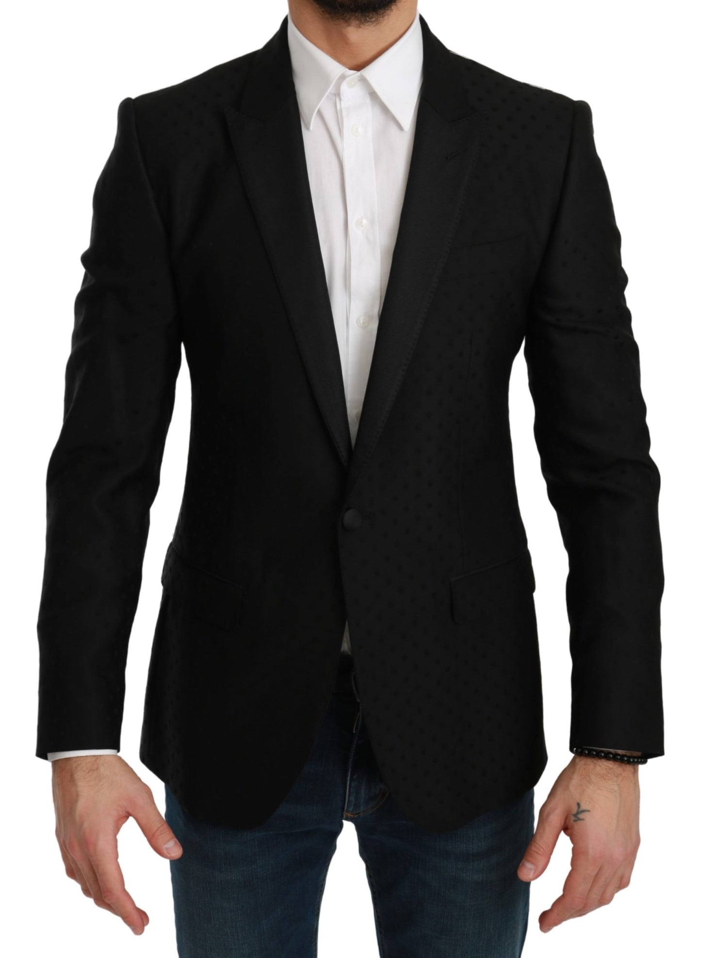Schwarzer Slim Fit Mantel Jacke MARTINI Blazer
