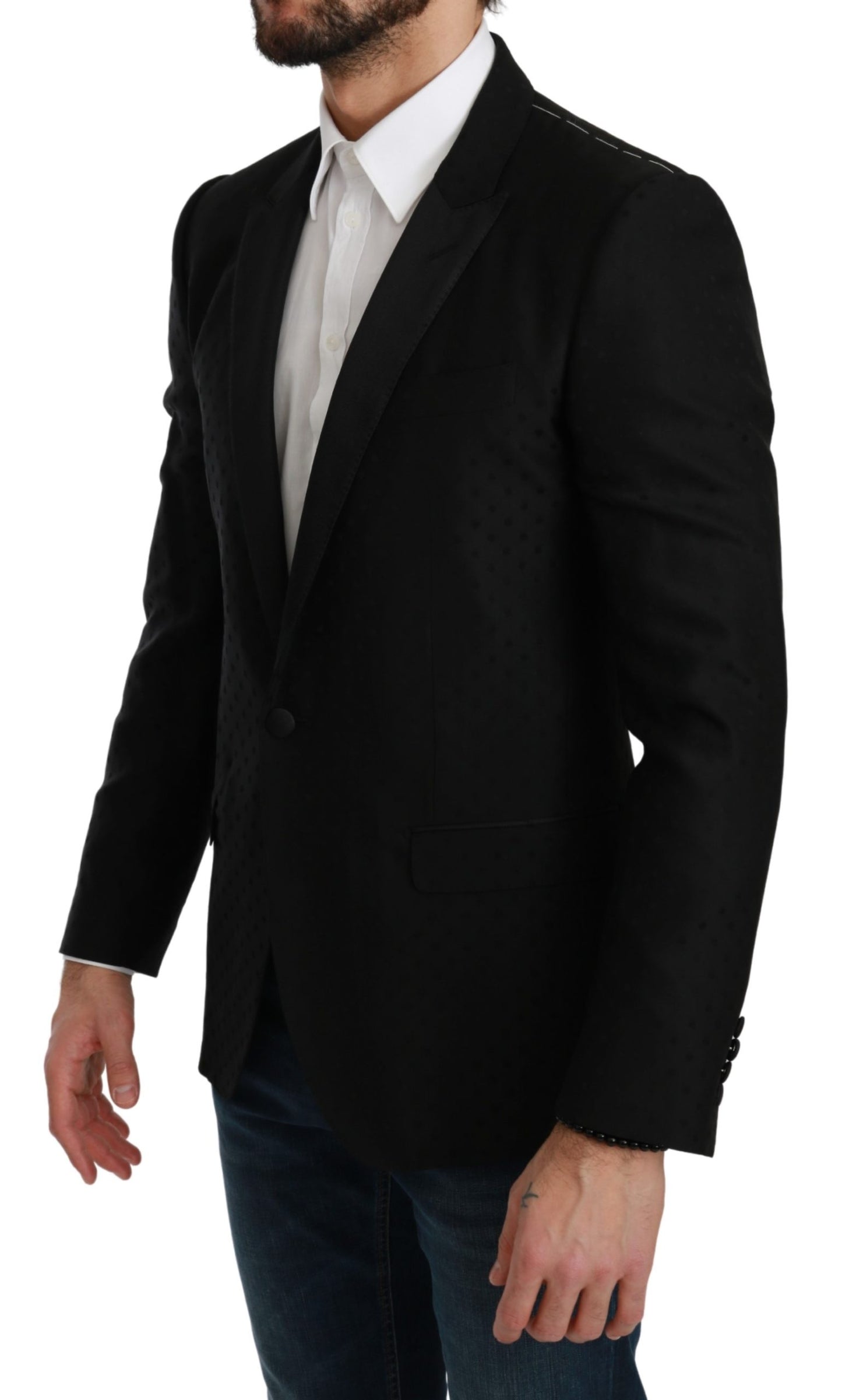Schwarzer Slim Fit Mantel Jacke MARTINI Blazer