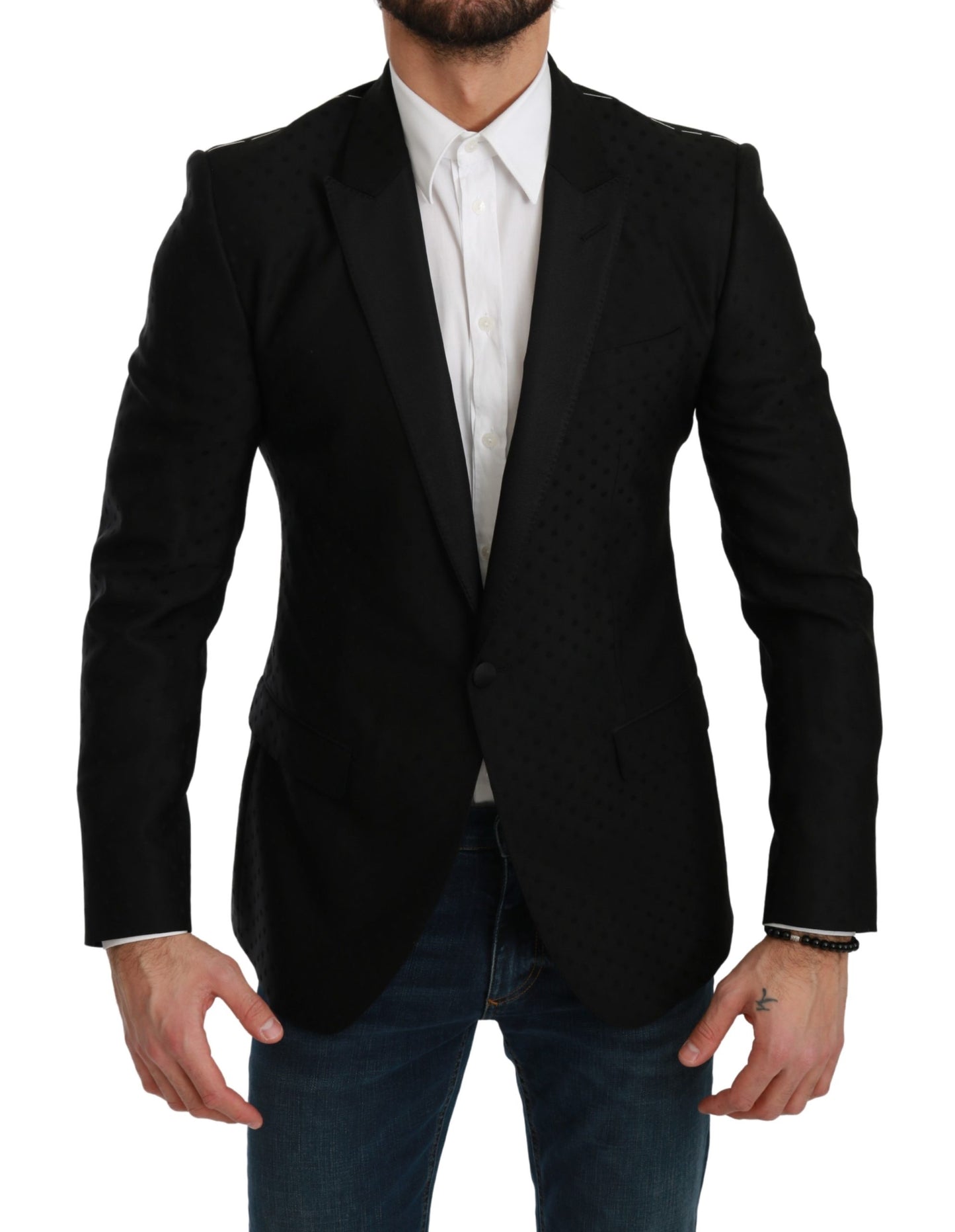 Schwarzer Slim Fit Mantel Jacke MARTINI Blazer