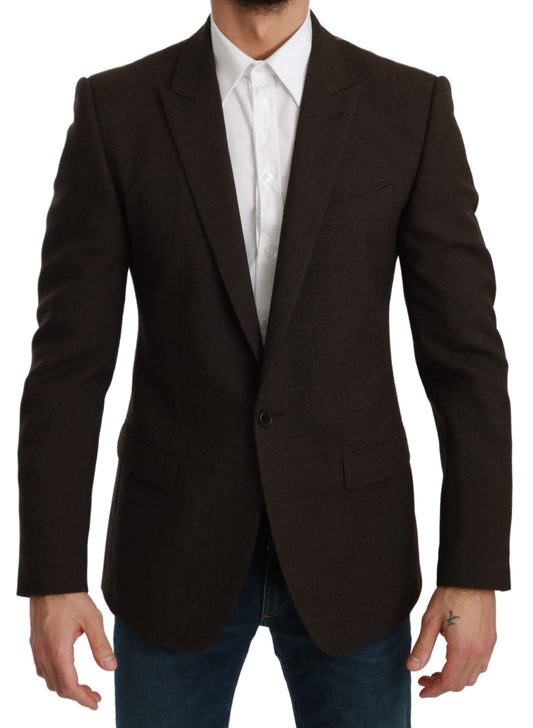 Brauner Slim Fit Mantel Jacke MARTINI Blazer