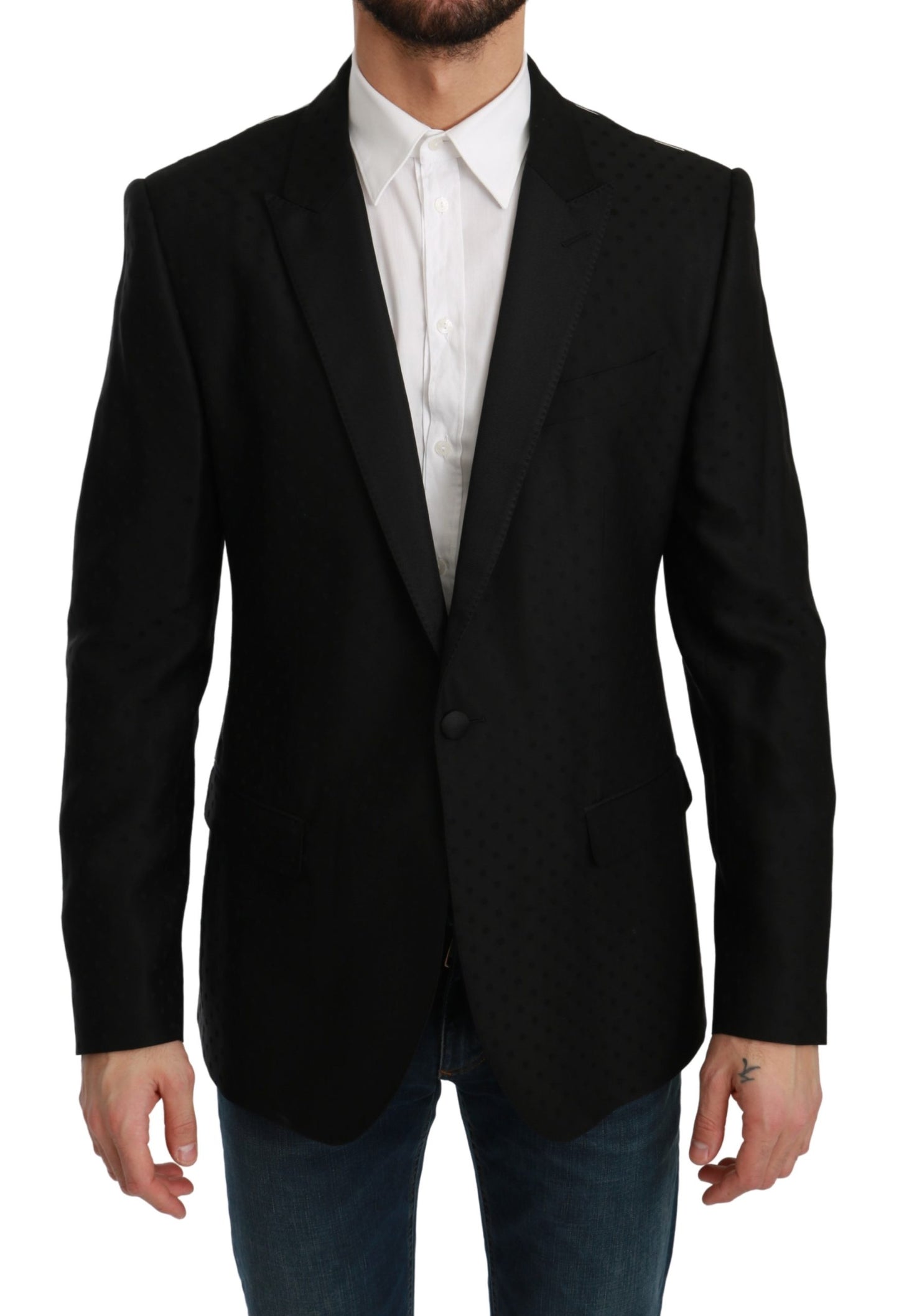 Schwarzer Slim Fit Mantel Jacke MARTINI Blazer