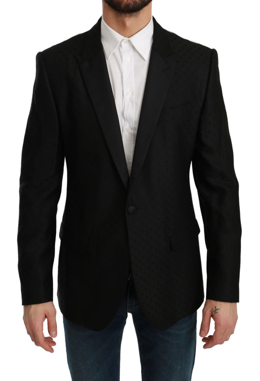 Schwarzer Slim Fit Mantel Jacke MARTINI Blazer