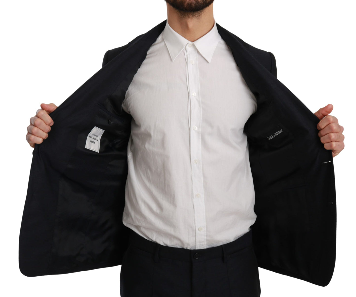 Blauer Slim Fit 2 Stück MARTINI Anzug aus Wolle