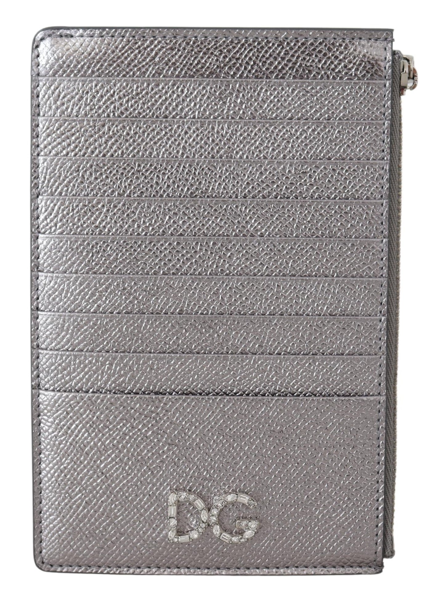 Silbernes Dauphine-Leder-Juwel Logo-Kartenhalter Portemonnaie
