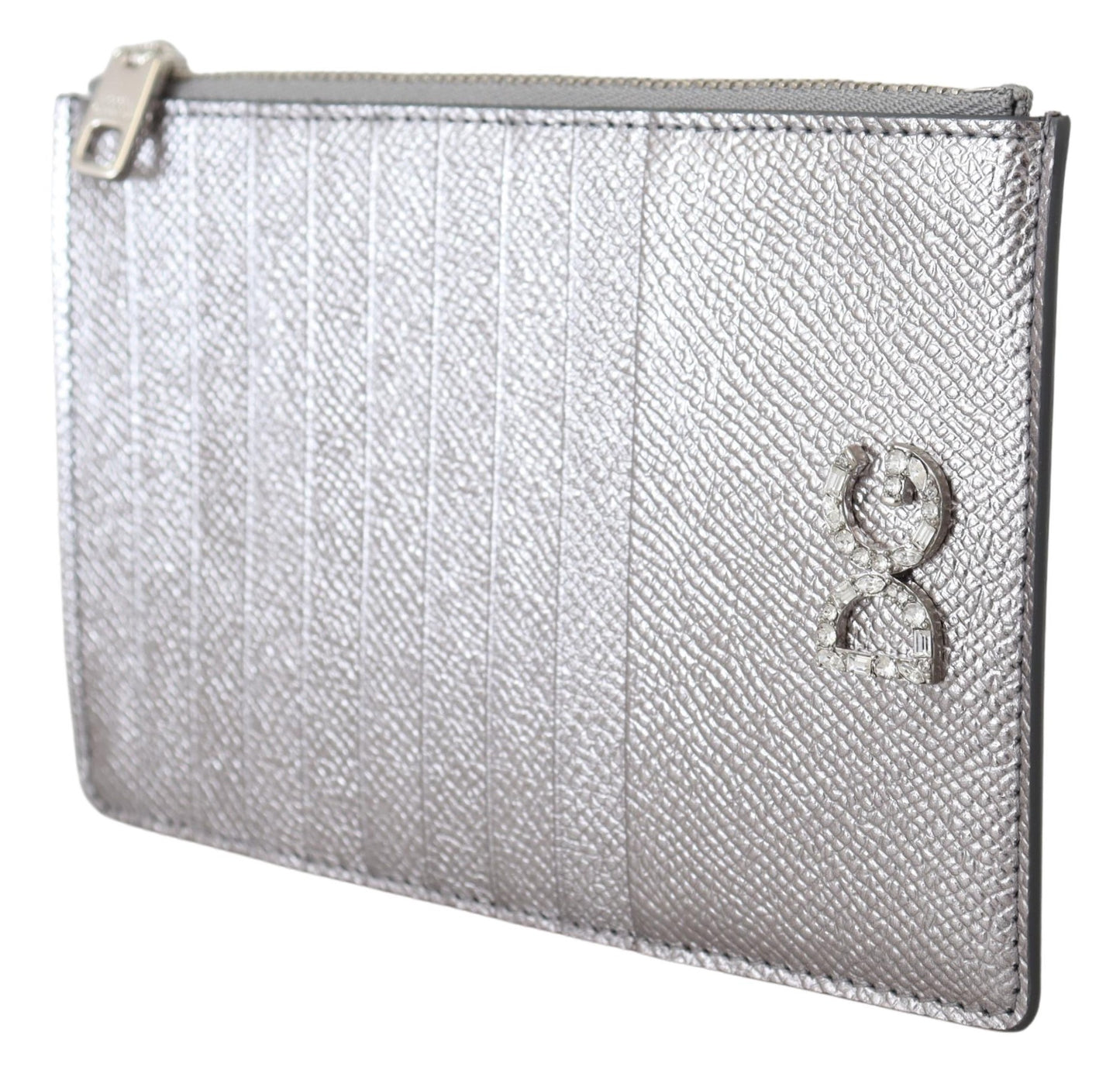 Silbernes Dauphine-Leder-Juwel Logo-Kartenhalter Portemonnaie