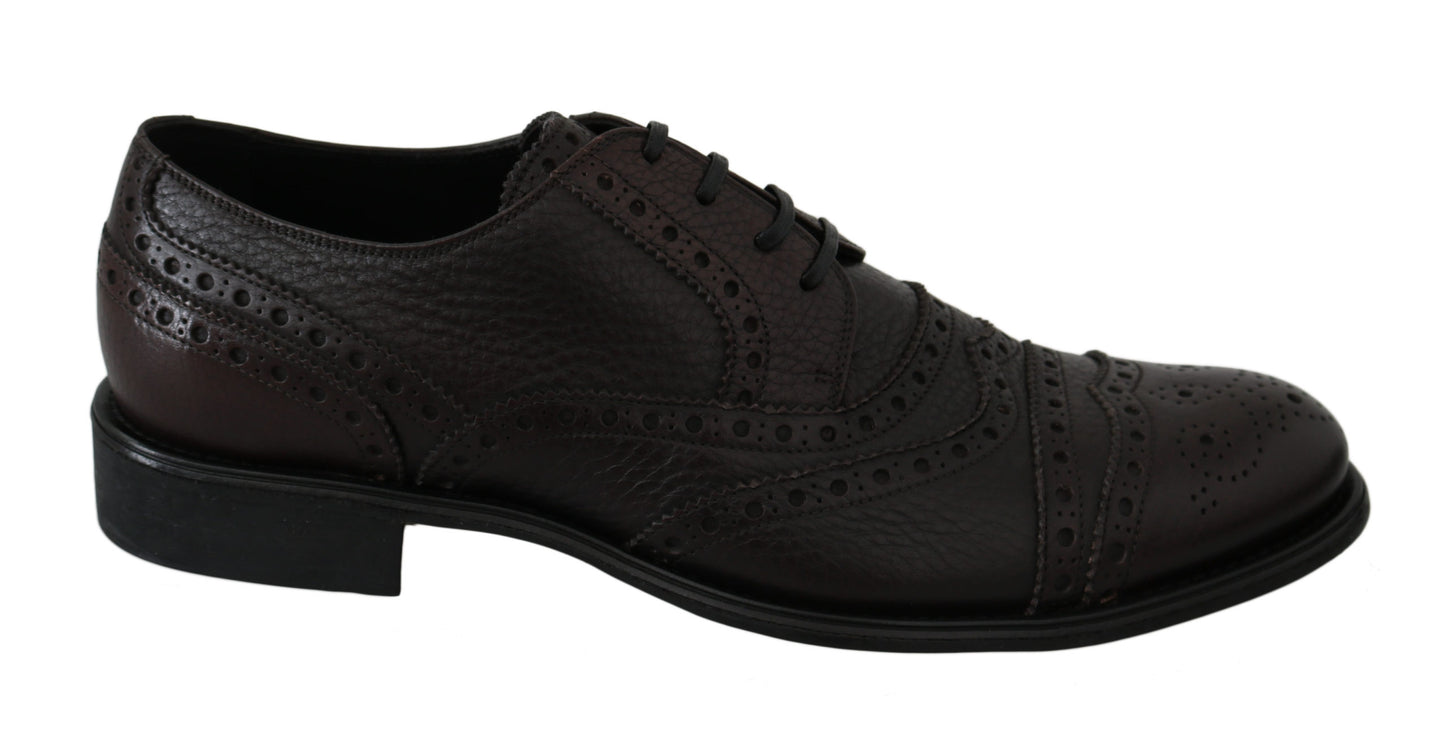 Braune Leder Brogue Derby Dress Schuhe