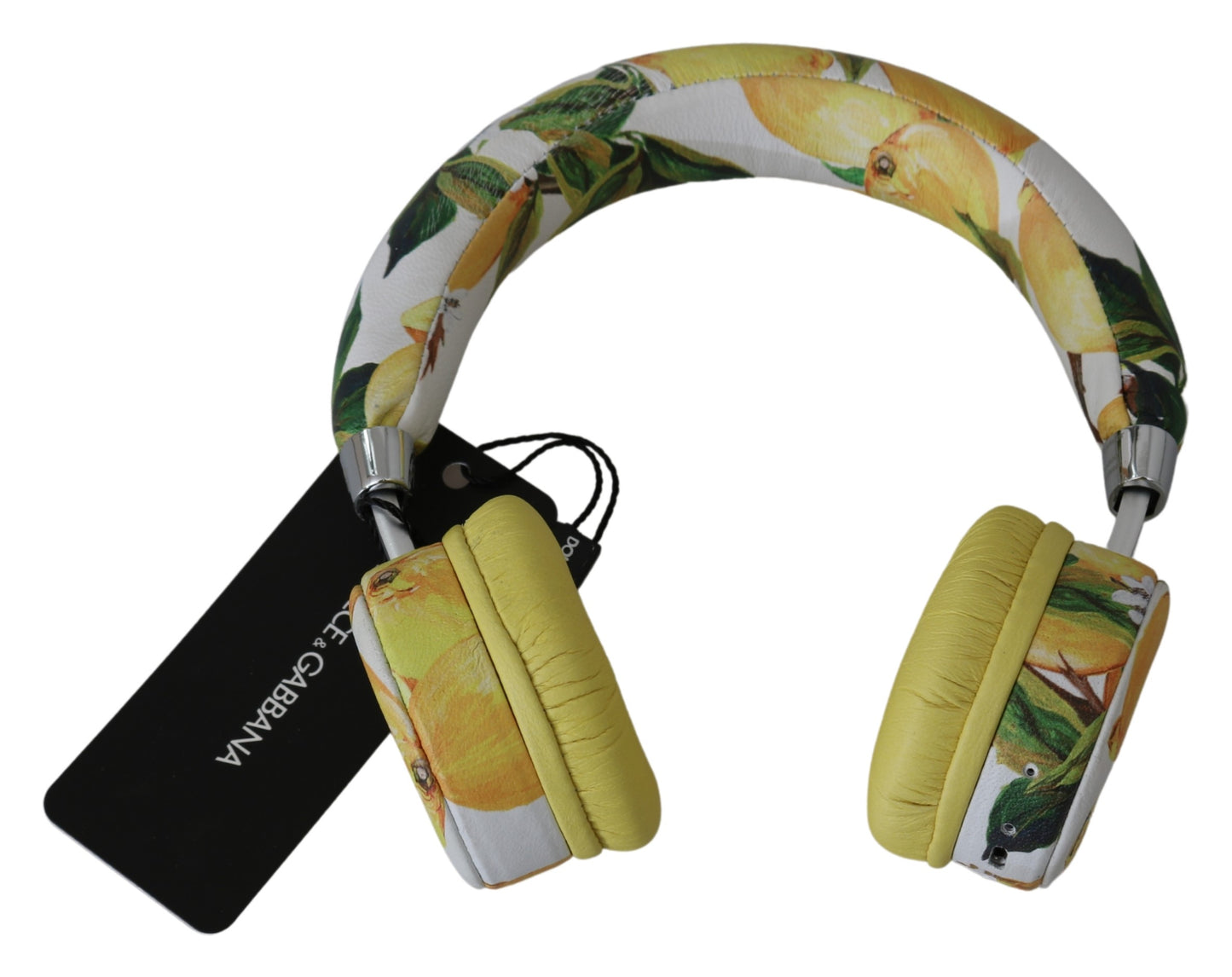 Weiß Gelb Zitrone Print Headset Kopfhörer