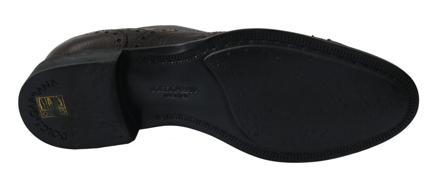 Braune Leder Brogue Derby Dress Schuhe