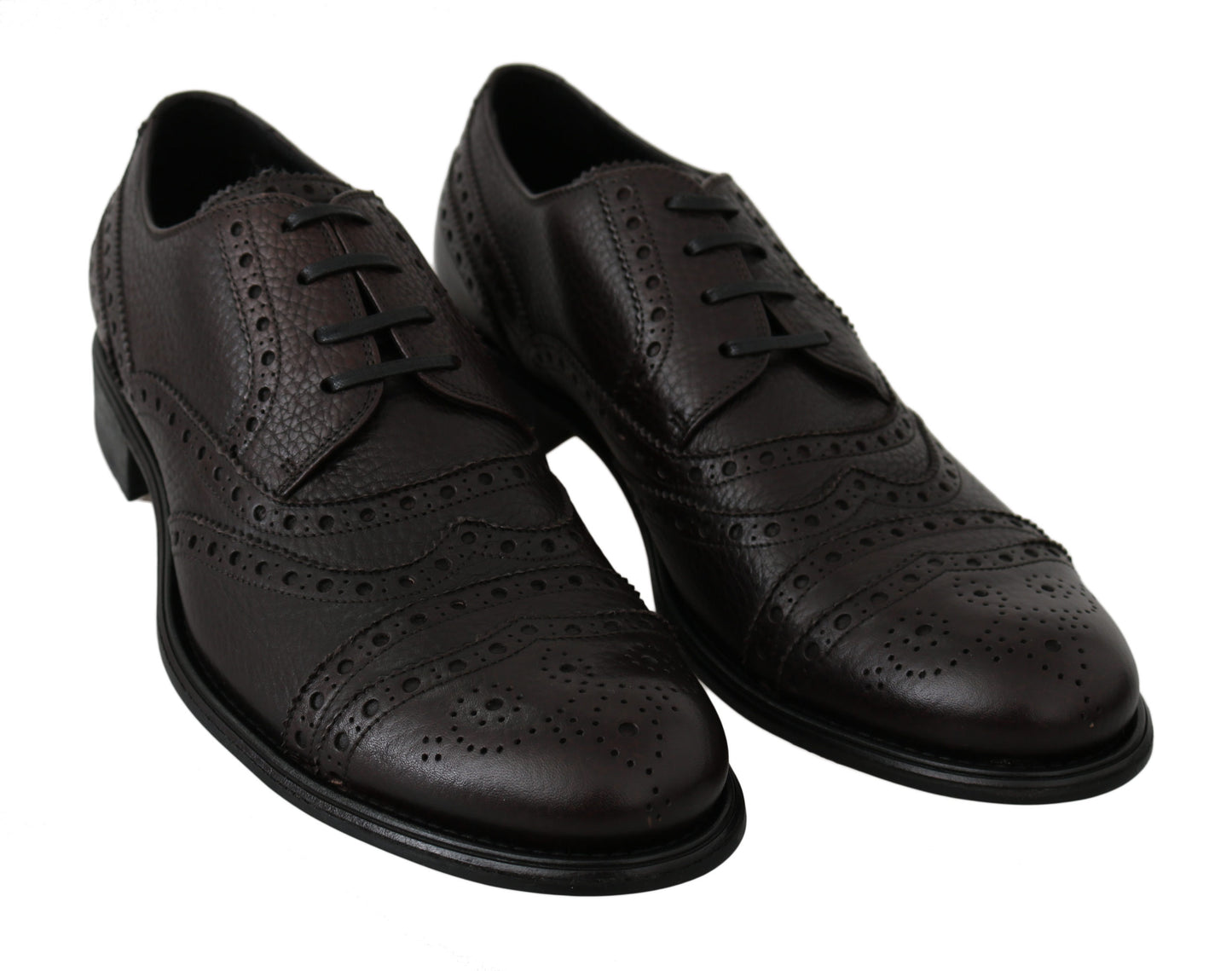 Braune Leder Brogue Derby Dress Schuhe