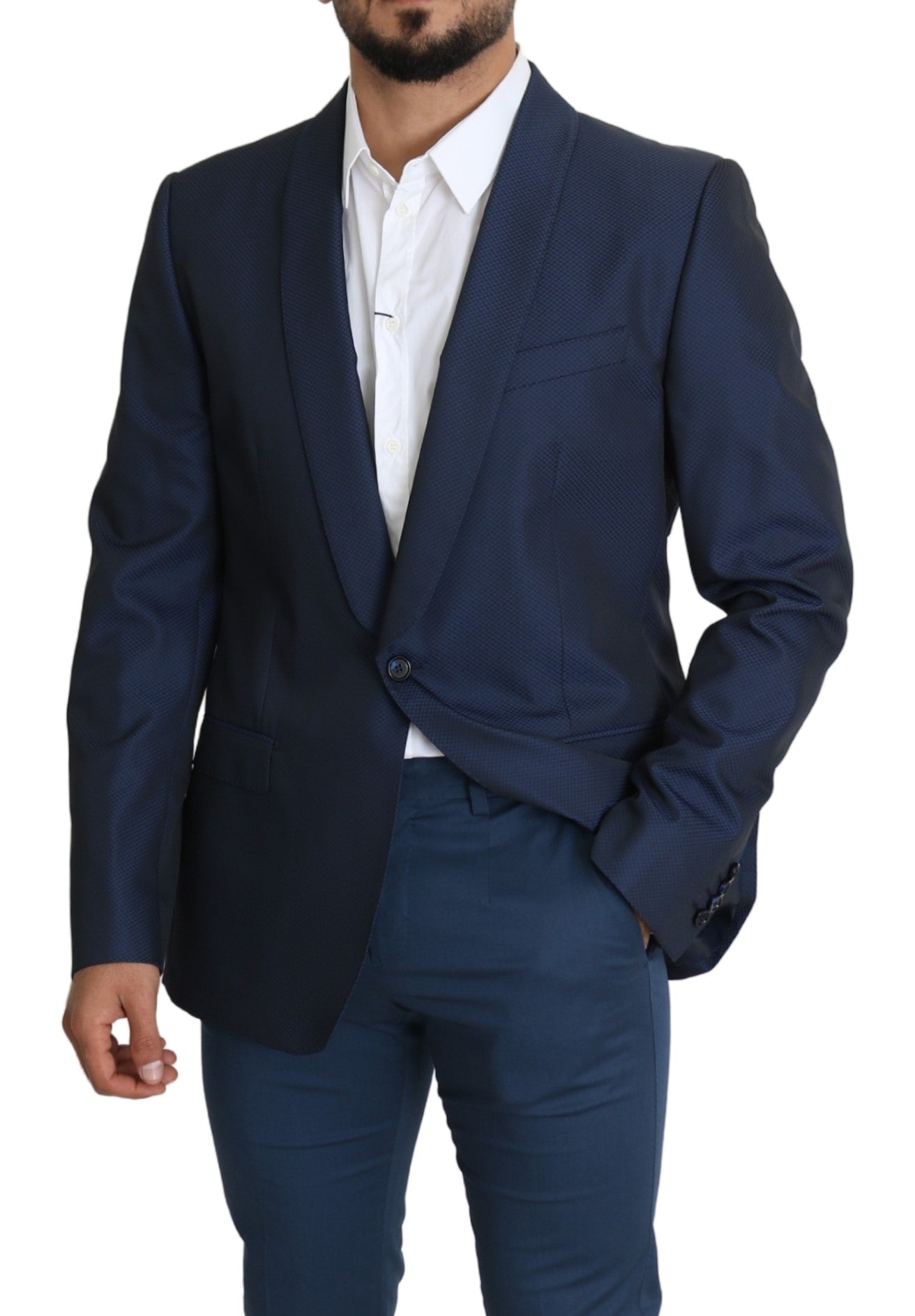 Blauer schmaler einreihiger MARTINI Blazer