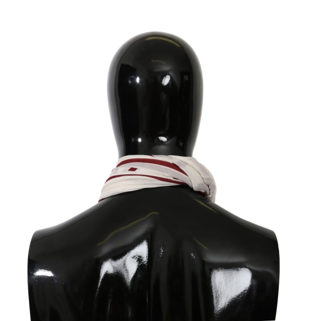 Weißes Modal Rot Bedruckter Wickelschal Halstuch