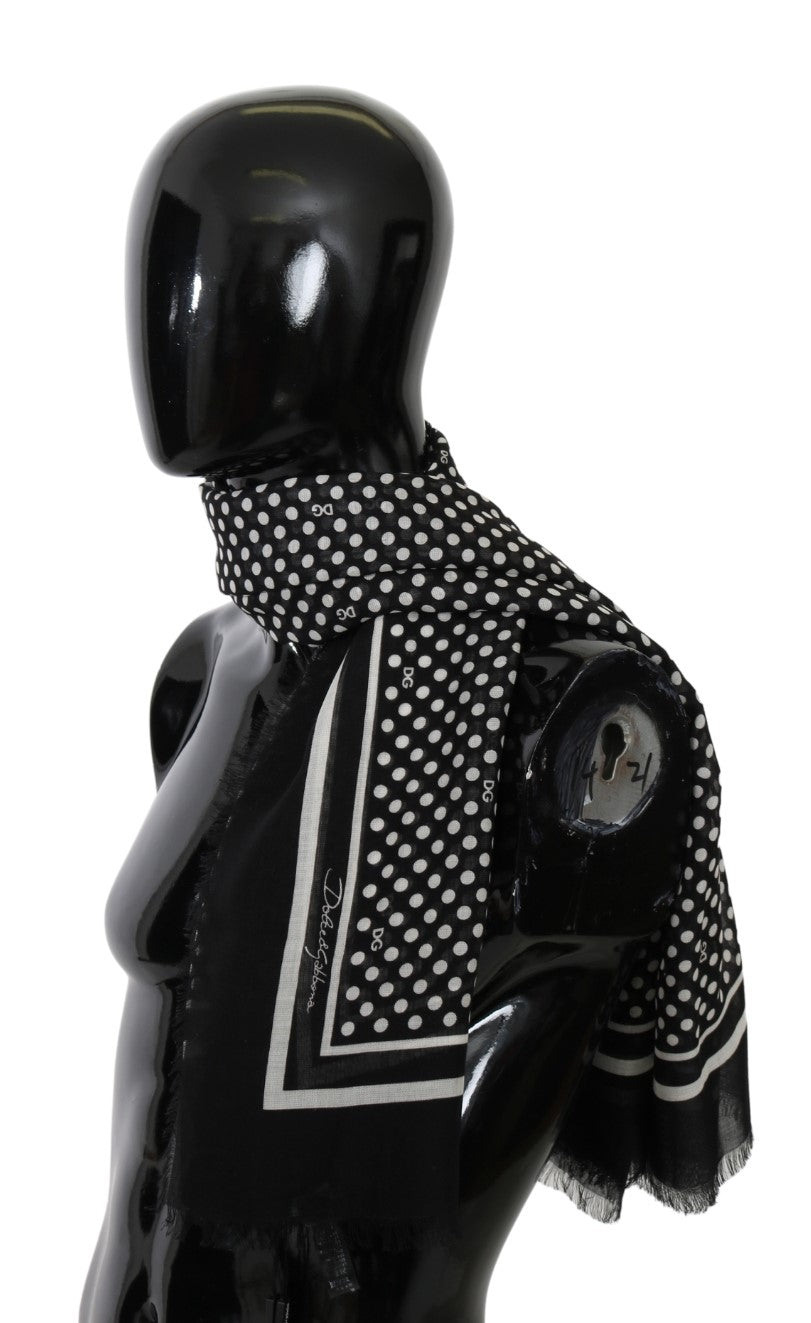 Schwarzer gepunkteter Wickelschal Kaschmirschal