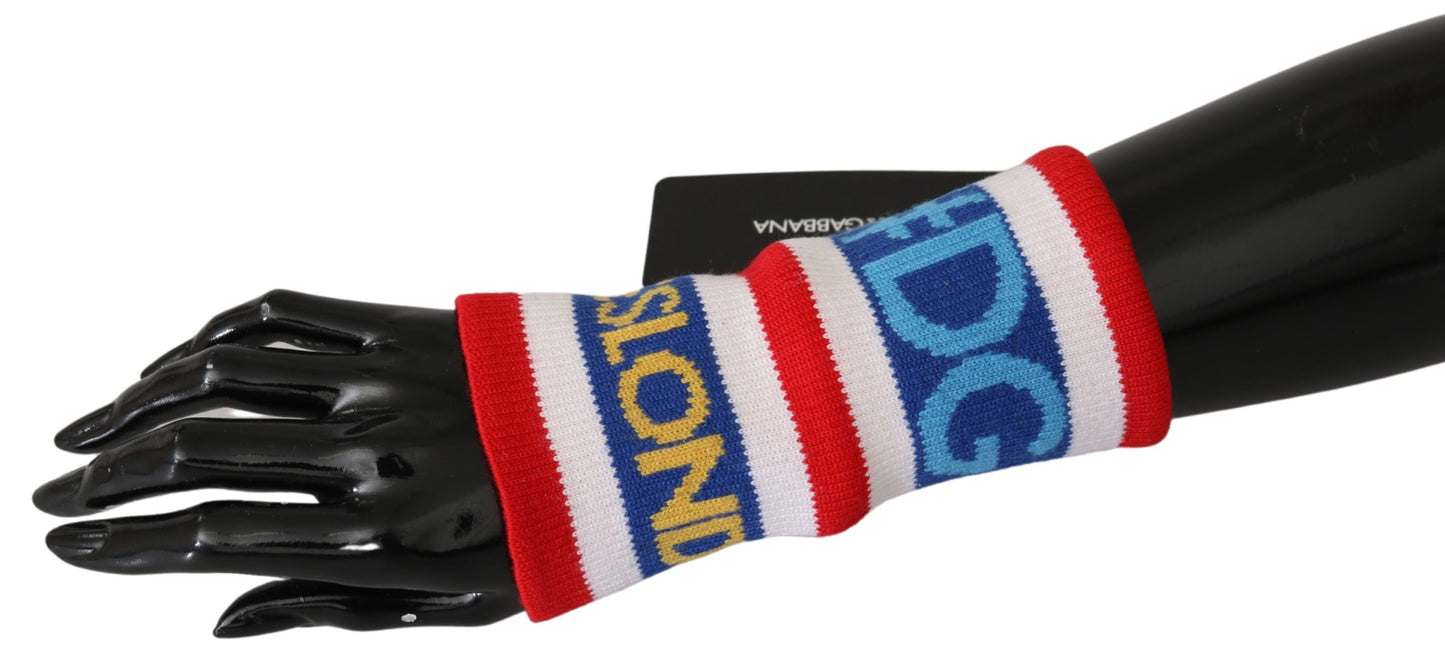 Blau Rot 1 PSC Wool Arm Warmer DG LOVE Handschuhe