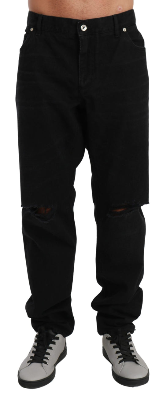 Schwarze Ripped Skinny Denim MARTINI Jeans