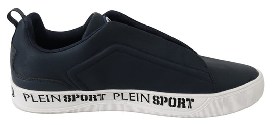 Blau Indaco Leder Slip on John Sneakers Schuhe