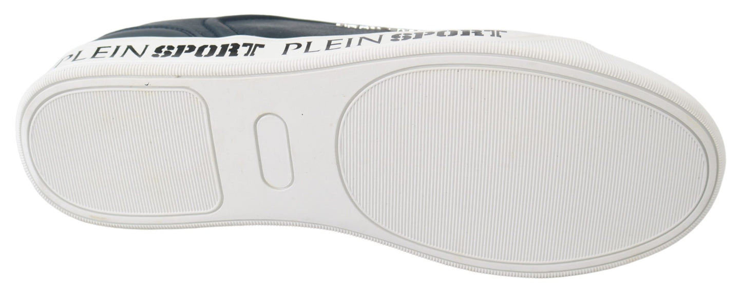 Blau Indaco Leder Slip on John Sneakers Schuhe