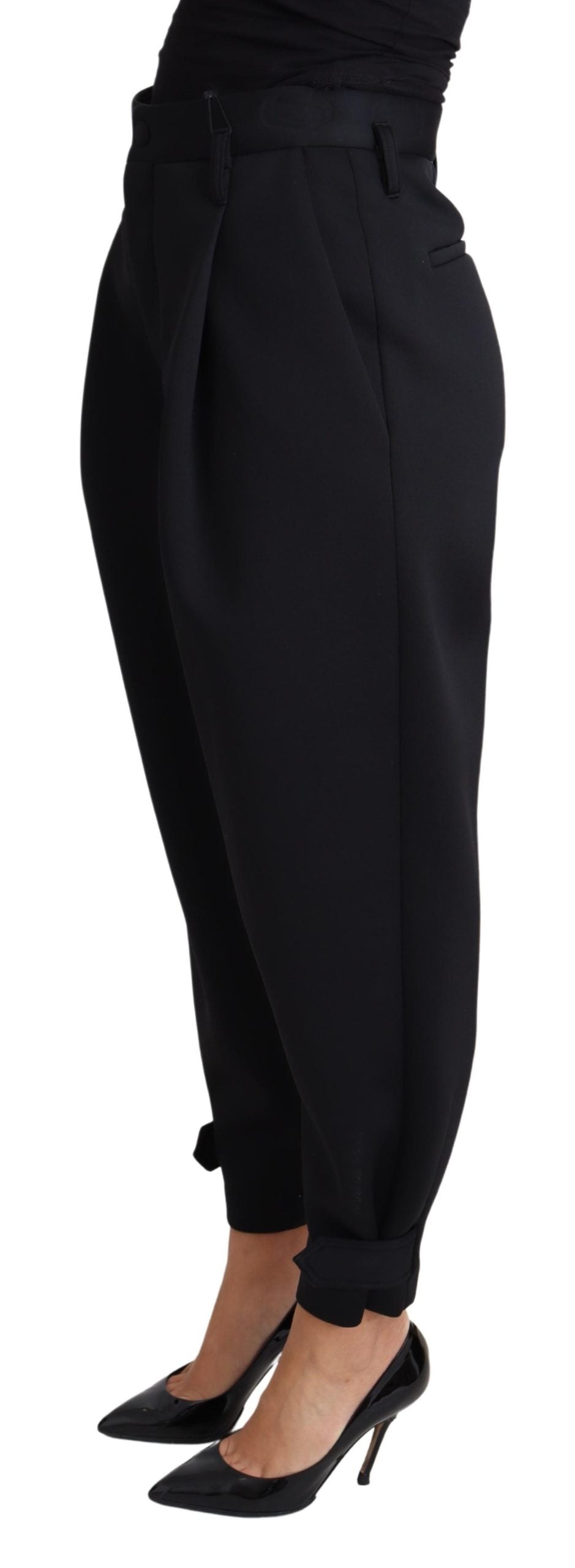 Schwarzes Kurzkleid Polyesterhose mit hoher Taille