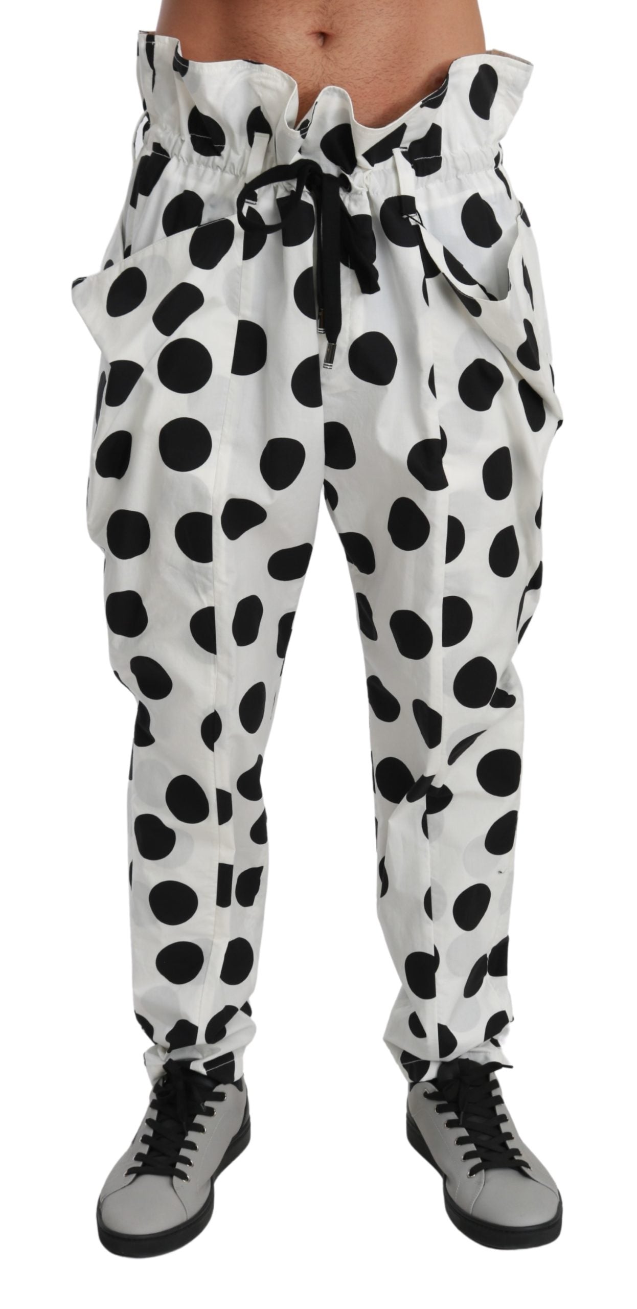 Weiße gepunktete Jodhpur-Hose Baumwollhose