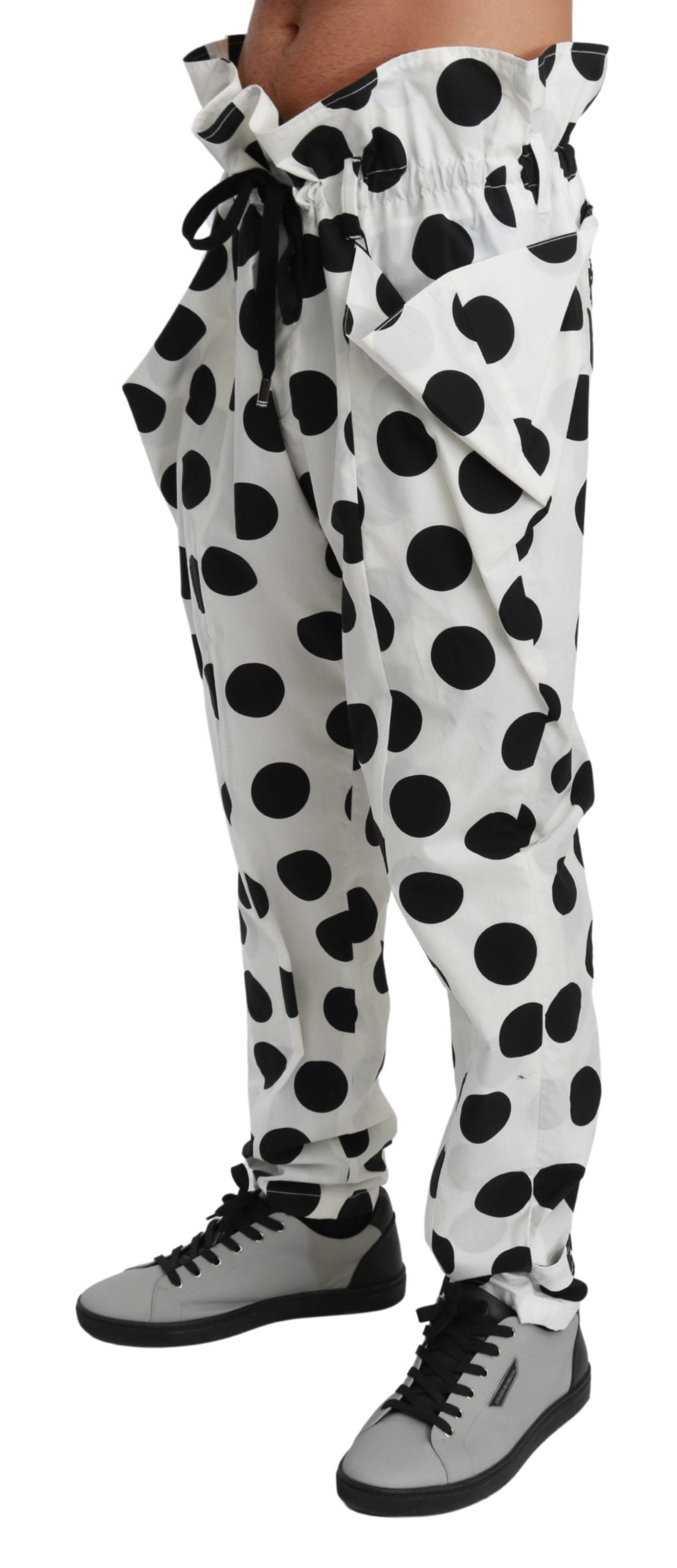 Weiße gepunktete Jodhpur-Hose Baumwollhose