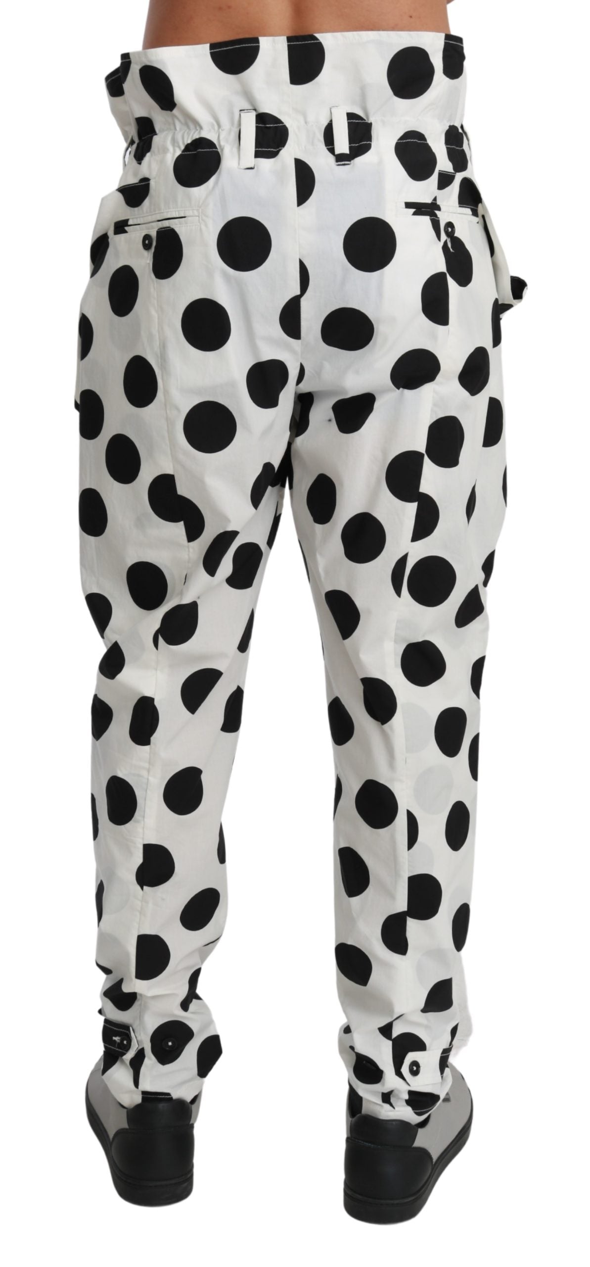 Weiße gepunktete Jodhpur-Hose Baumwollhose