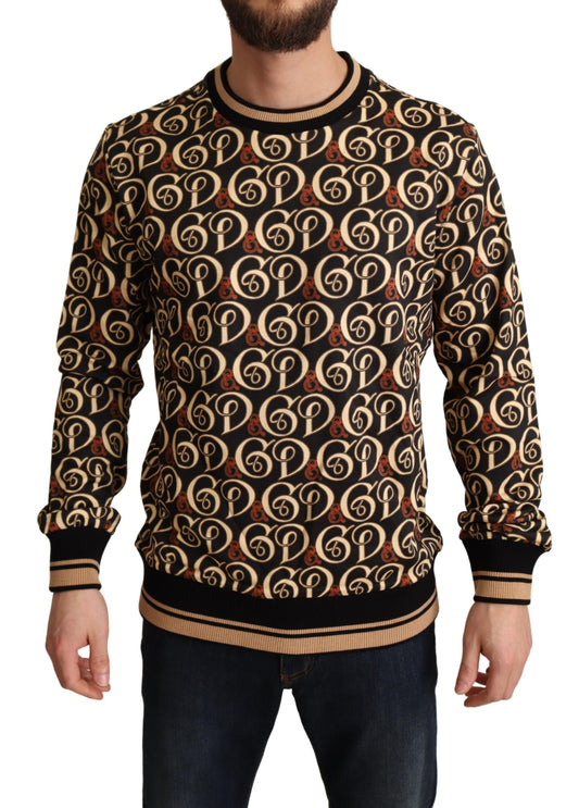 Schwarzer DG Liberty Pullover aus Baumwolle mit Rundhalsausschnitt