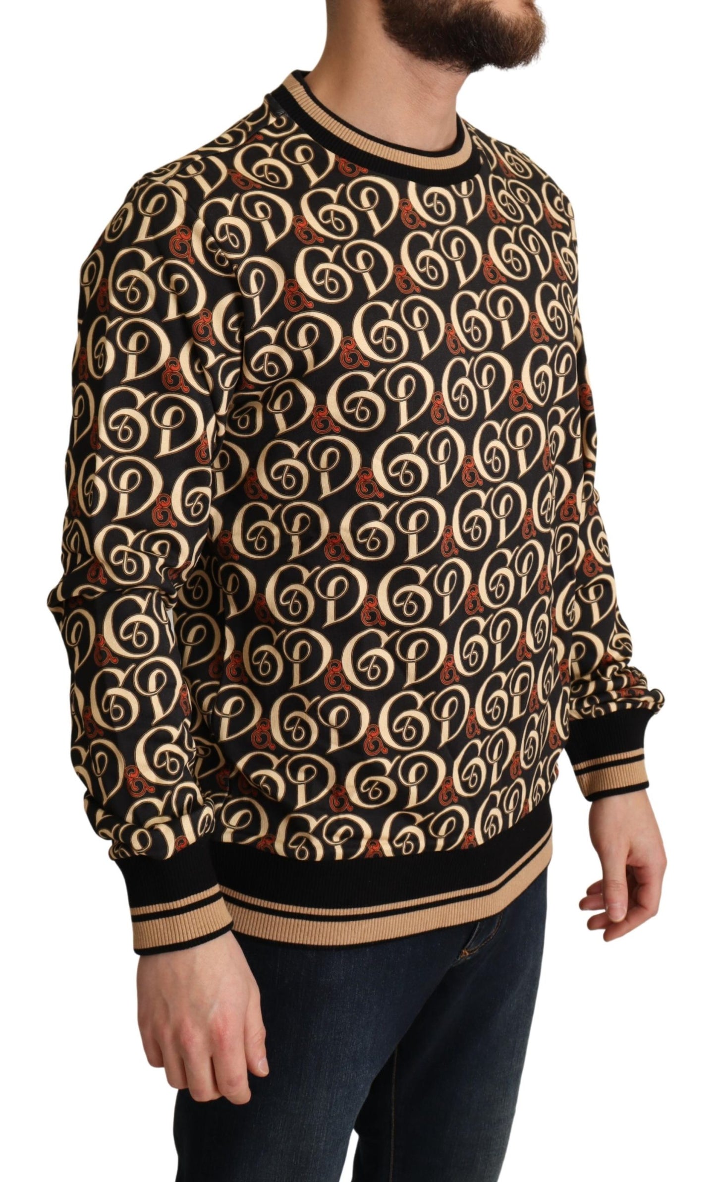 Schwarzer DG Liberty Pullover aus Baumwolle mit Rundhalsausschnitt