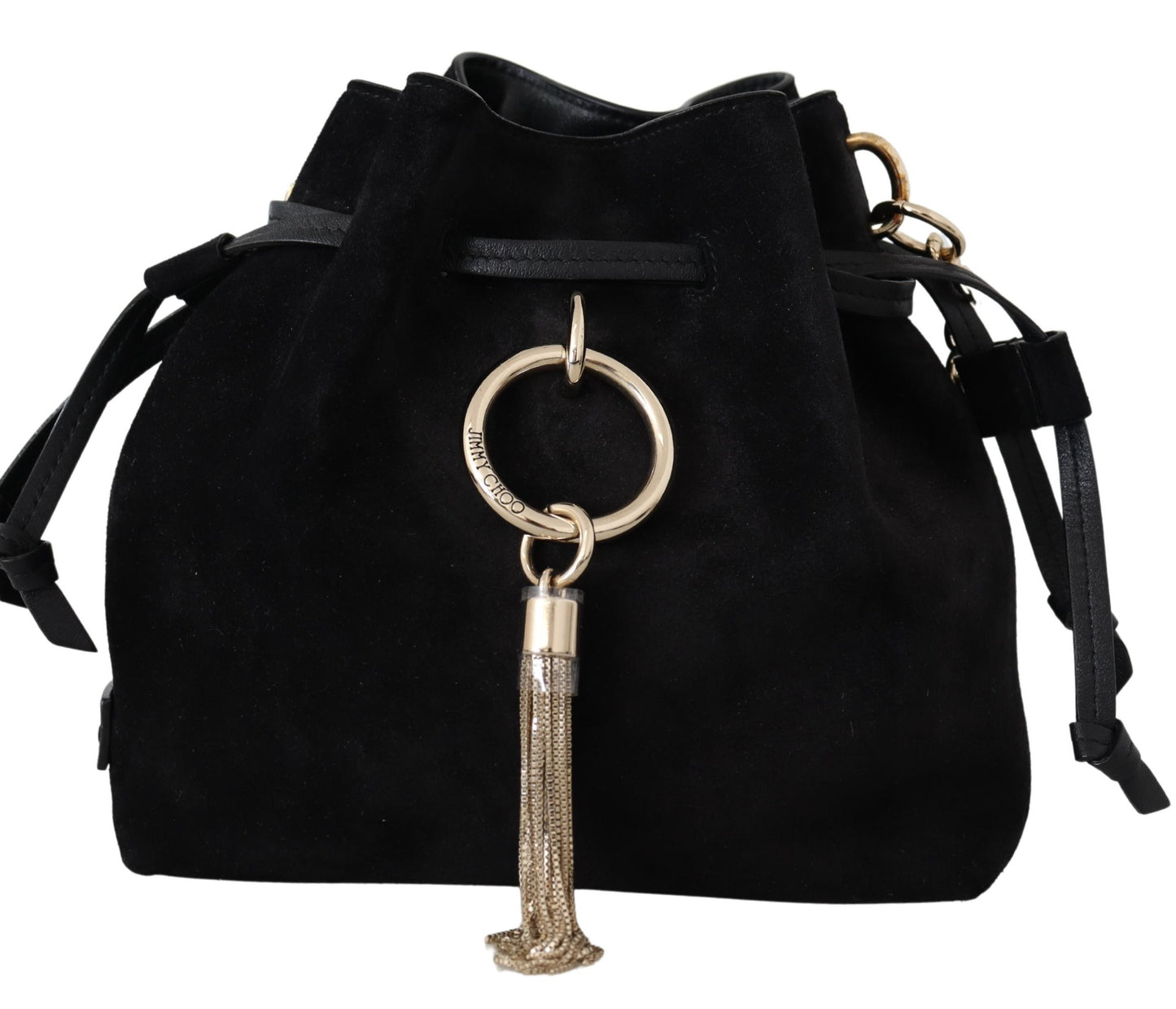 Schwarze Wildleder Callie Sue Bucket Umhängetasche