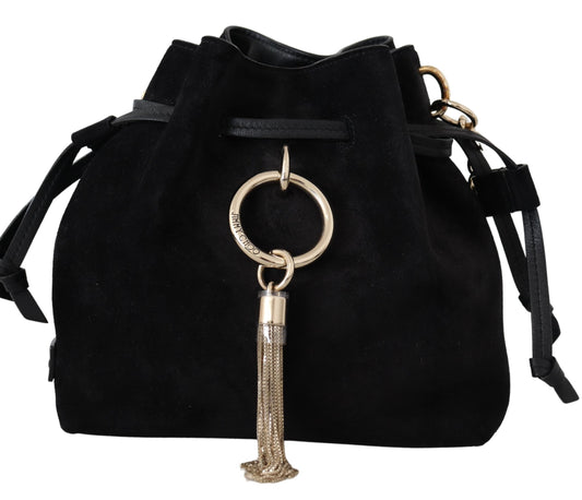 Schwarze Wildleder Callie Sue Bucket Umhängetasche