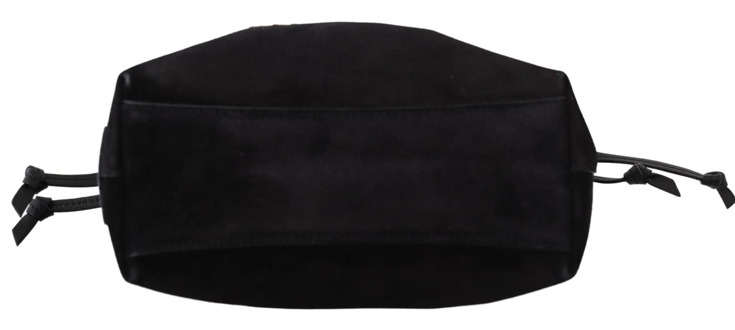 Schwarze Wildleder Callie Sue Bucket Umhängetasche