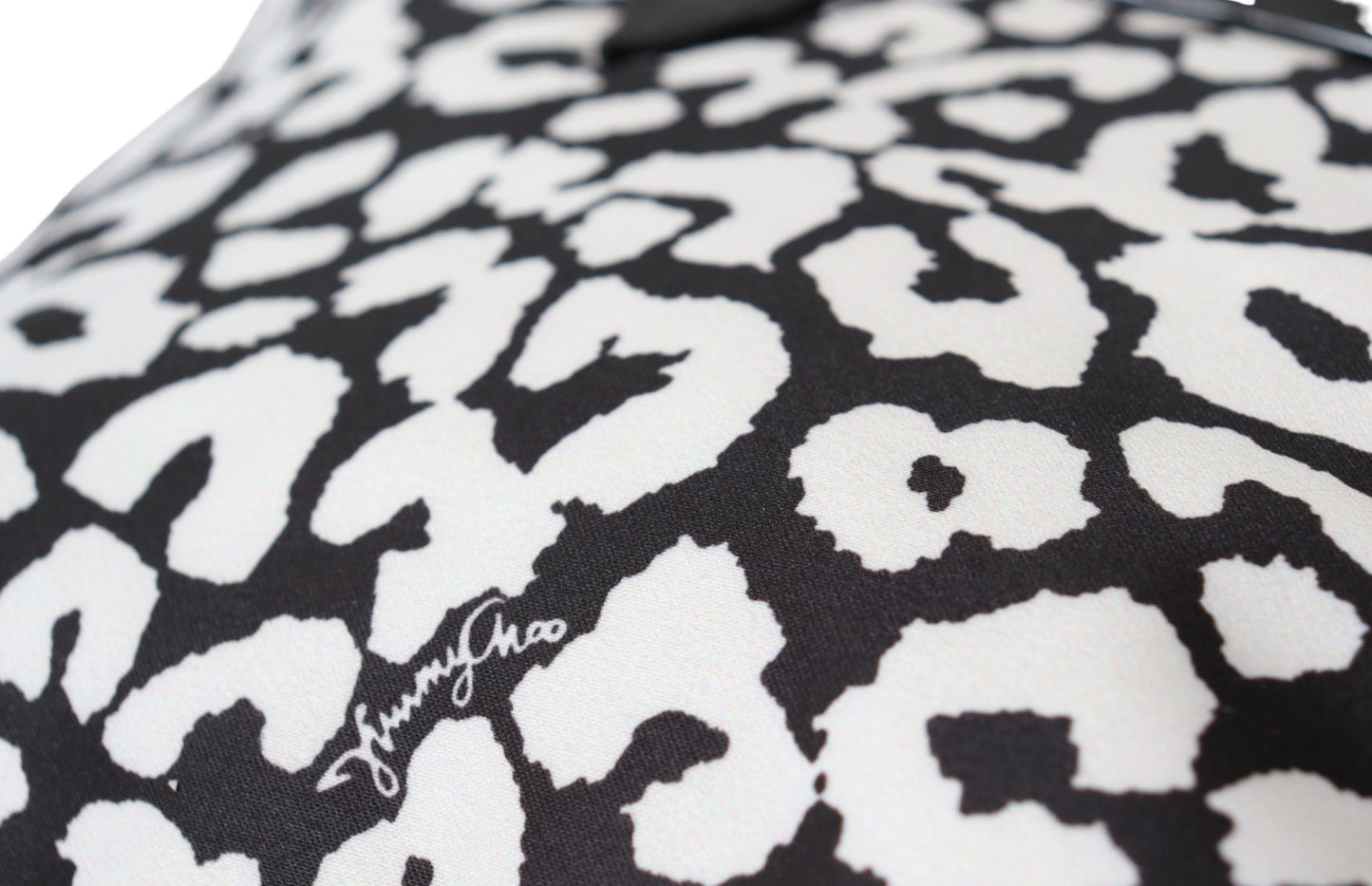 Candice Tote Umhängetasche aus weißem und schwarzem Nylon