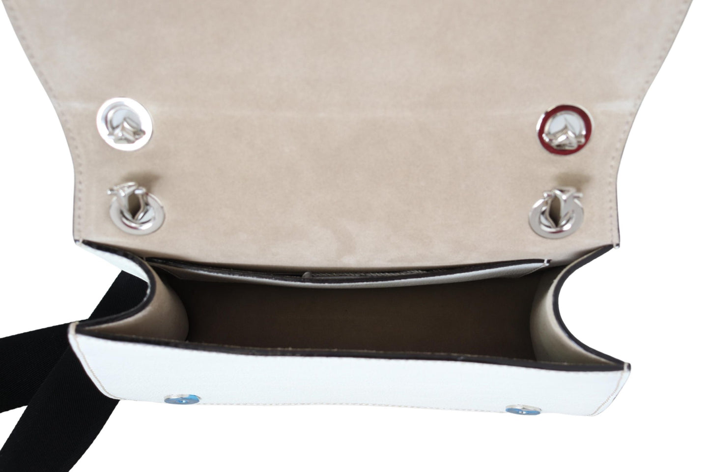 Weißes weiches genarbtes Leder Varenne Kdy Umhängetasche