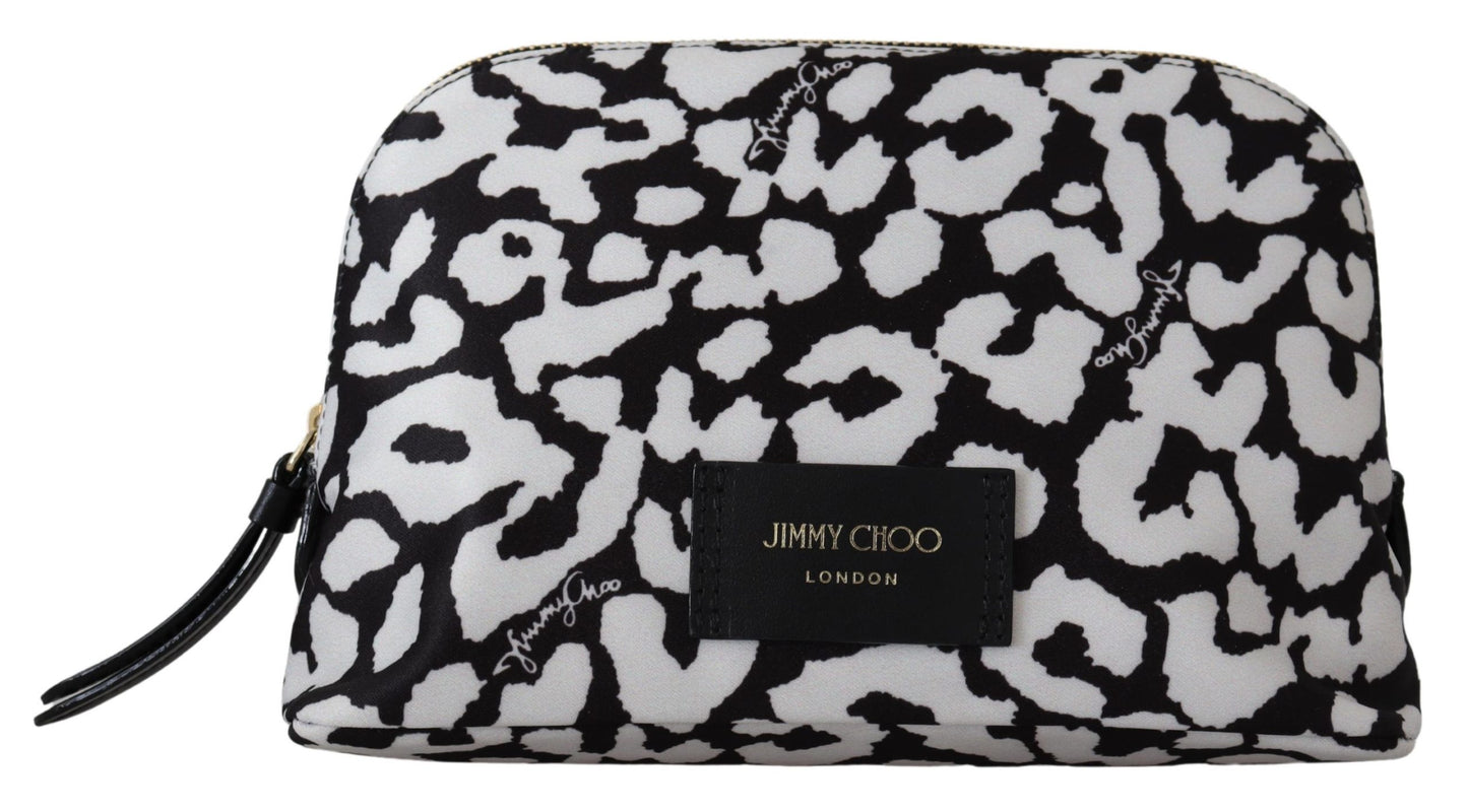 Weiß-schwarzes Nylon Mabrie Onyp Clutch Pouch Tasche