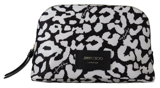 Weiß-schwarzes Nylon Mabrie Onyp Clutch Pouch Tasche