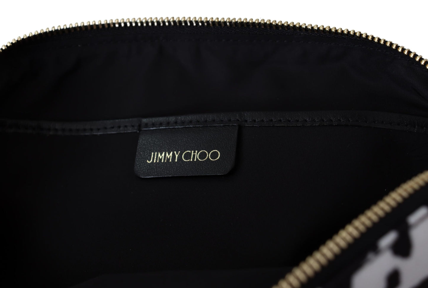 Weiß-schwarzes Nylon Mabrie Onyp Clutch Pouch Tasche