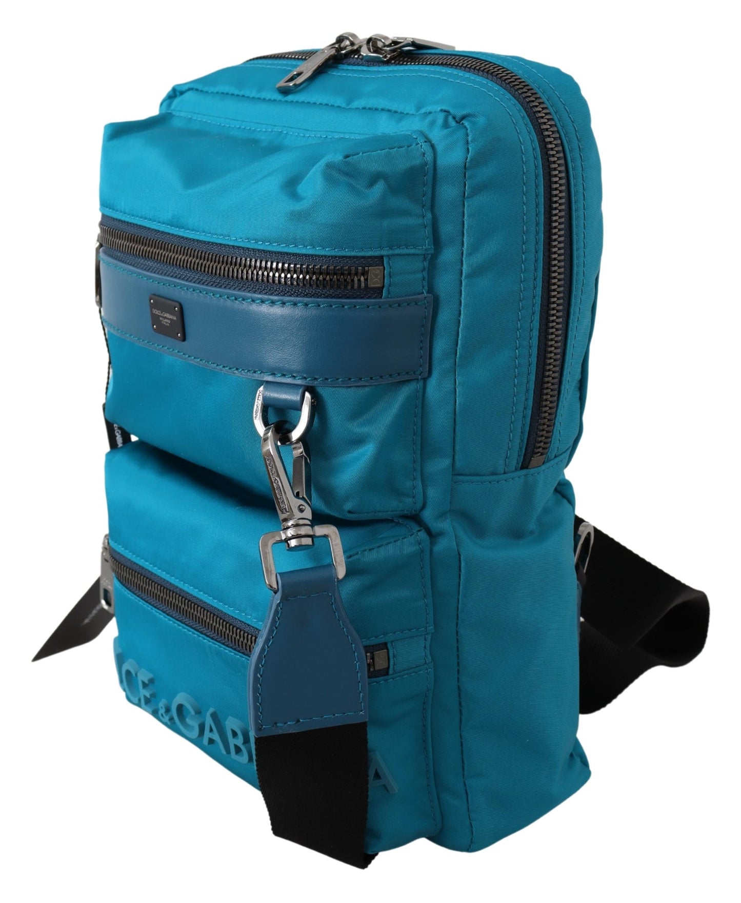 Blauer Nylon-Kreuzgurt Tasche mit Reißverschluss Borse