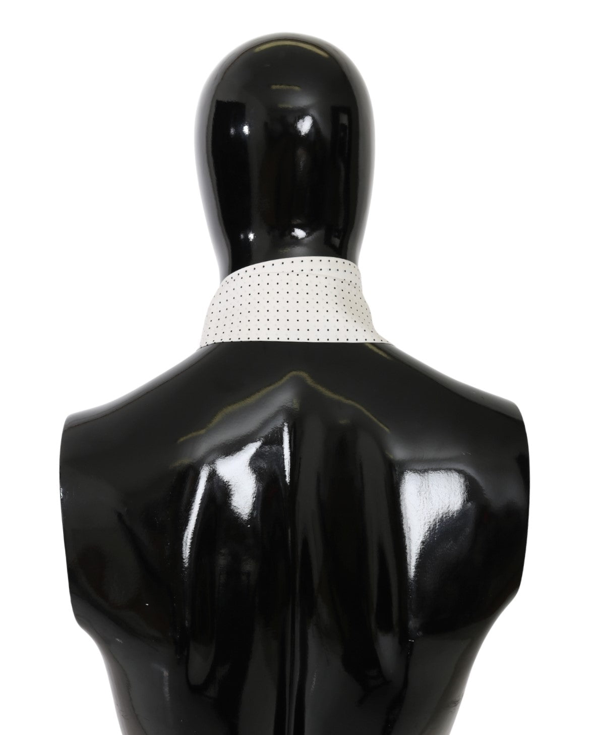 Weißer gepunkteter schmaler Wickelschal Seidenschal