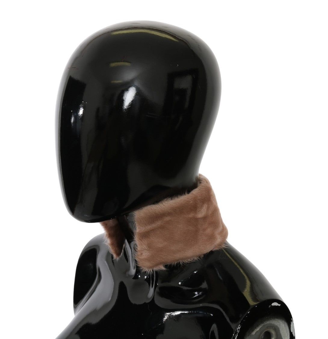 Beige Pelzkragen Lammfellschal